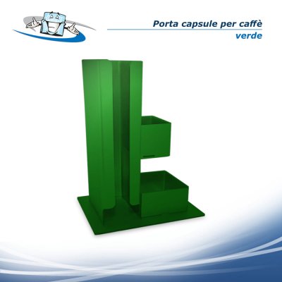 Porta capsule da caffè in plexiglass verde