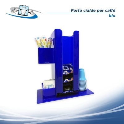 Porta cialde da caffè in plexiglass blu