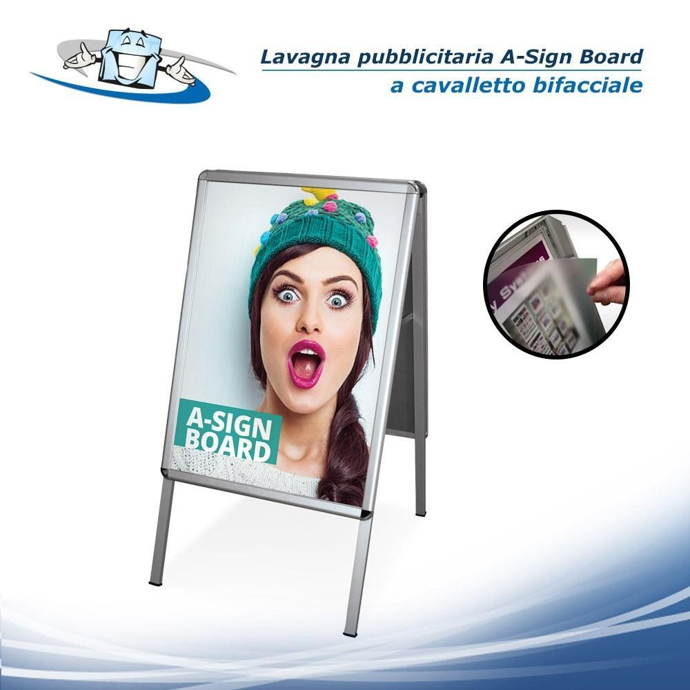A-Sign Board - Lavagna pubblicitaria con cavaletto bifacciale