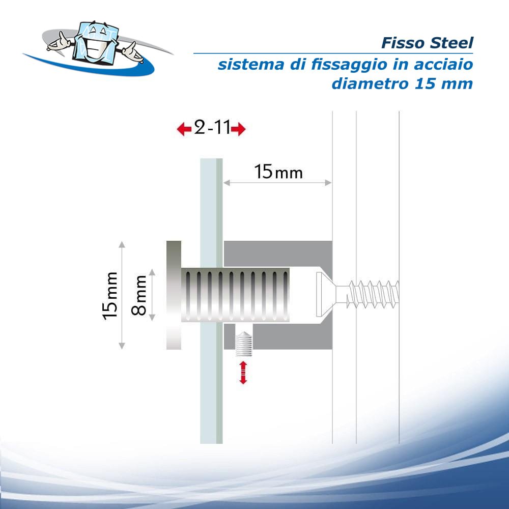 Fisso Steel - Distanziatore a parete in acciaio vari diametri disponibili