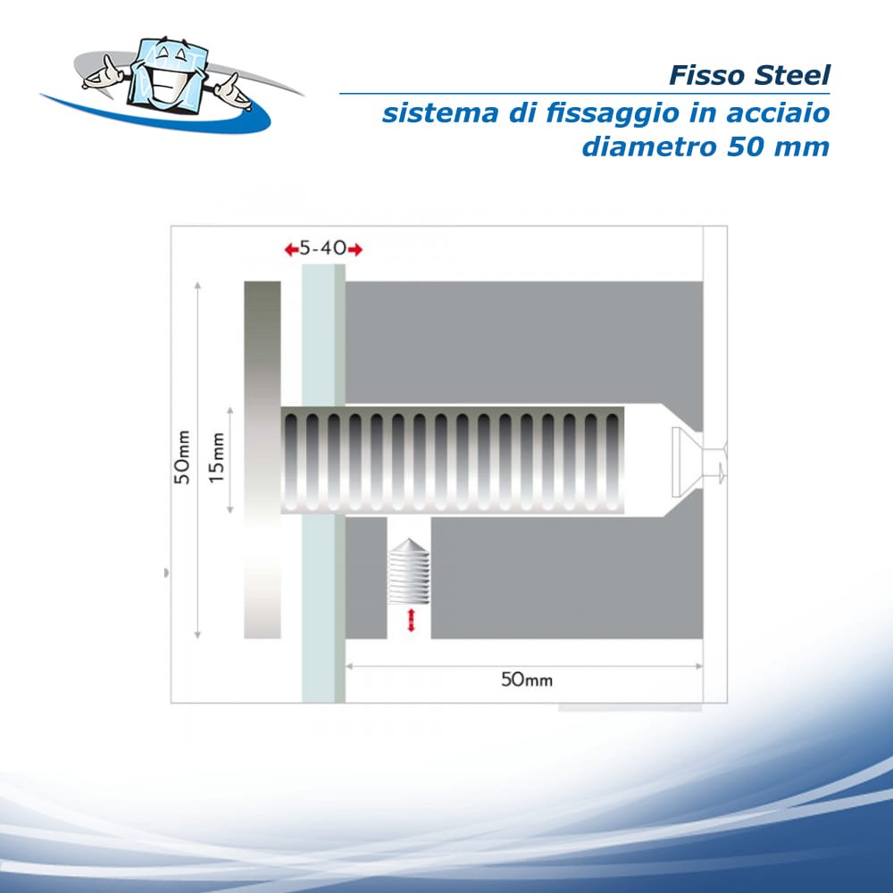 Fisso Steel - Distanziatore a parete in acciaio vari diametri disponibili