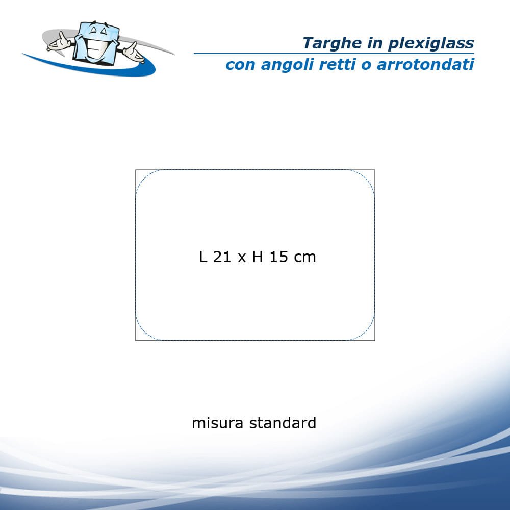 Targhe in plexiglass personalizzate con Nome o Codice CIN in vari formati personalizzabili