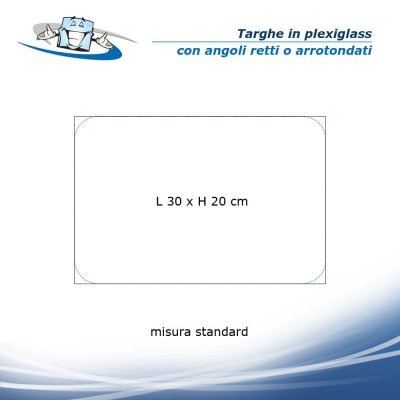 Targhe in plexiglass personalizzate con Nome o Codice CIN in vari formati personalizzabili