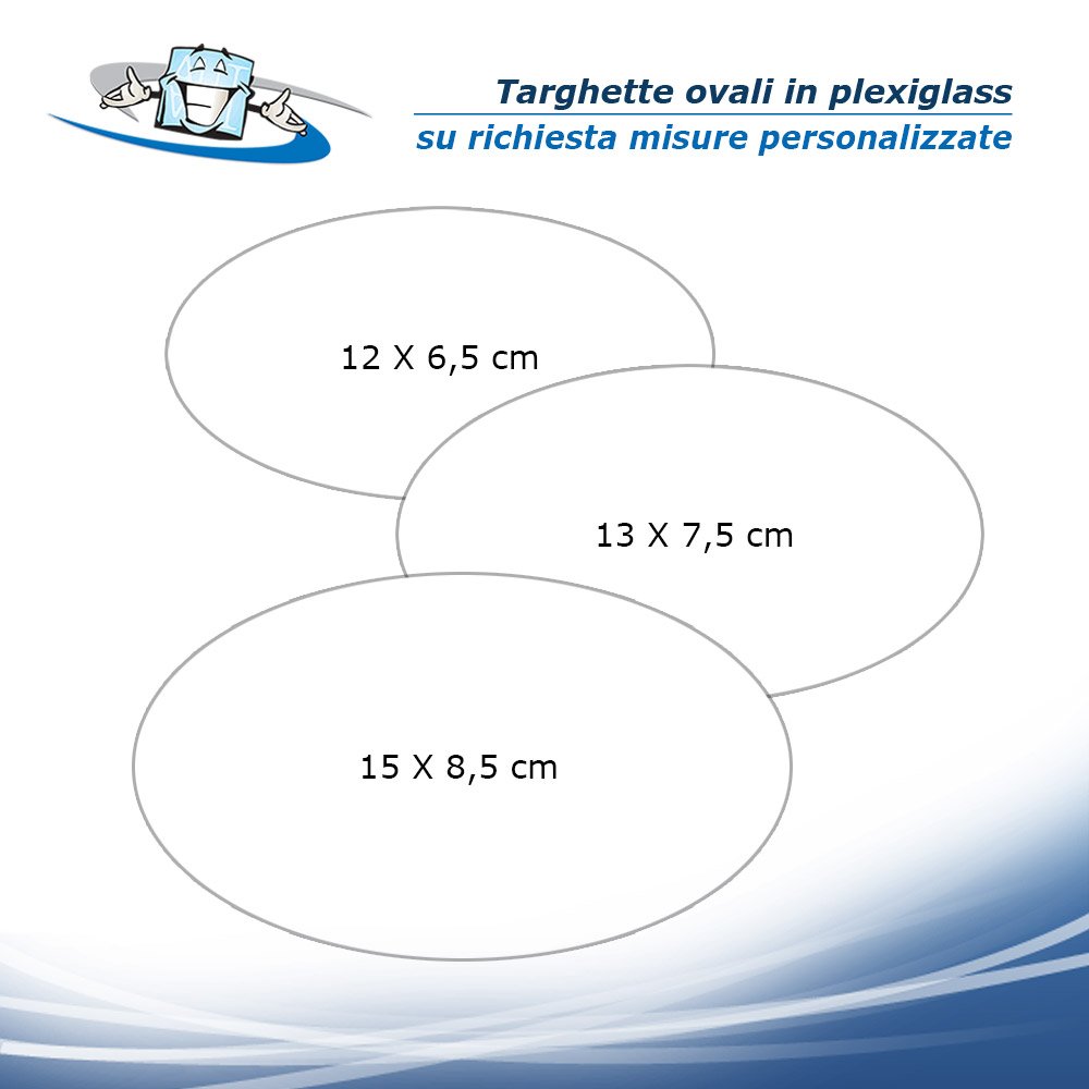 Targhe Ovali Plexiglass personalizzate incise con Nome e Codice CIN per porta e pareti