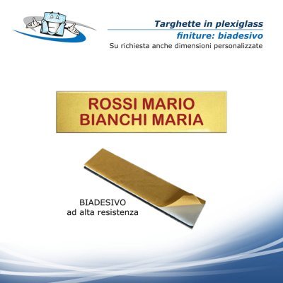 Targhette in plexiglass per citofono e posta con angoli arrotondati o retti prezzi economici per condomini