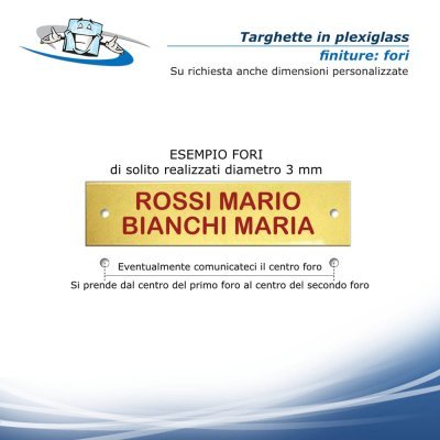 Targhette in plexiglass per citofono e posta con angoli arrotondati o retti prezzi economici per condomini