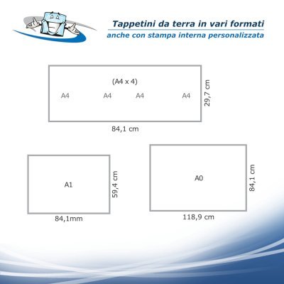 Tappetini pubblicitari da terra anche con stampa interna personalizzata in vari formati