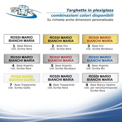 Targhette in plexiglass per citofono e posta con angoli arrotondati o retti prezzi economici per condomini