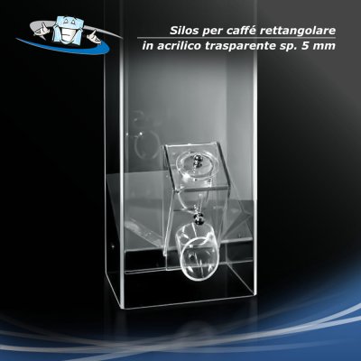 Silos per caffè - Dispenser rettangolare in plexiglass in 4 dimensioni