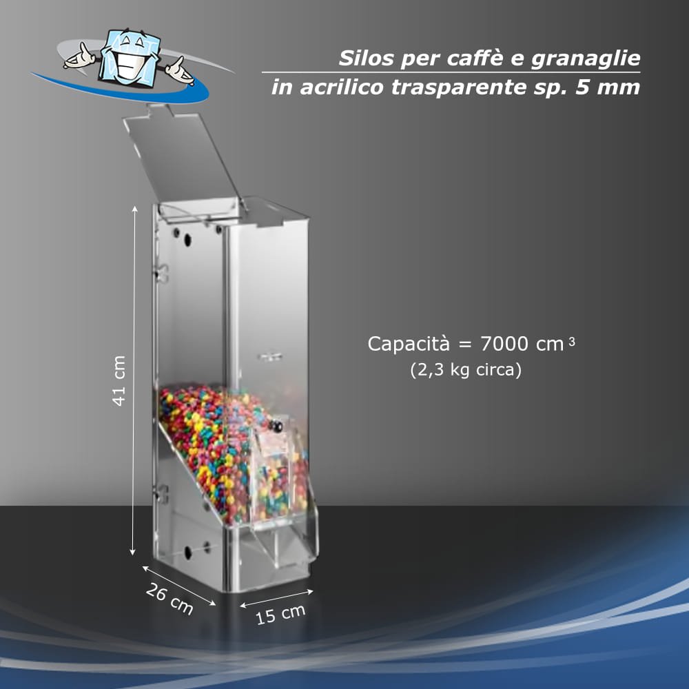 Silos per Granaglie Caffè - Dispenser Rettangolare 2 dimensioni
