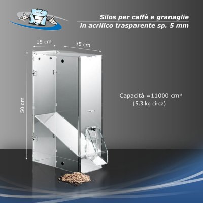 Silos per Granaglie Caffè - Dispenser Rettangolare 2 dimensioni