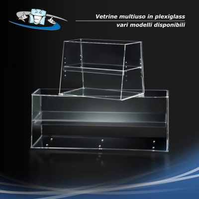 Vetrina multiuso da banco in plexiglass per alimenti senza sportello vari formati