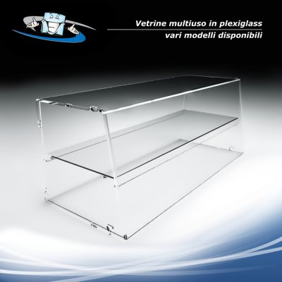 Vetrina multiuso da banco in plexiglass per alimenti senza sportello vari formati