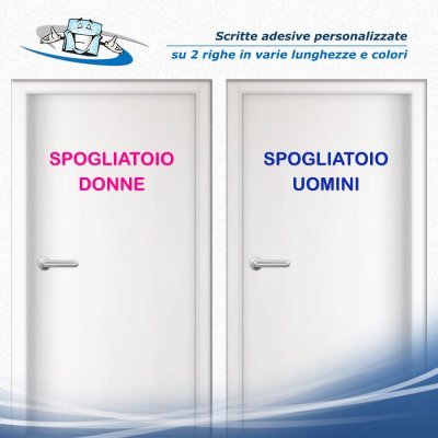 Scritte adesive personalizzate per segnaletica pericoli avvertenze divieti su vetrine saracinesche pareti senza fondo su 2 righe