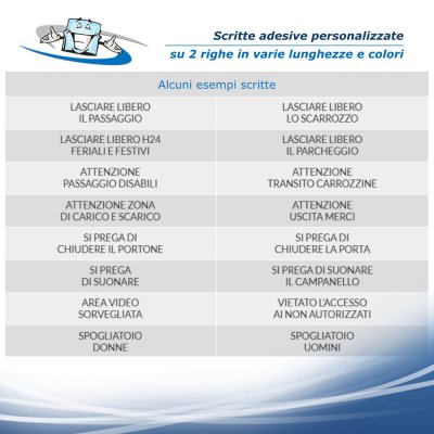Scritte adesive personalizzate per segnaletica pericoli avvertenze divieti su vetrine saracinesche pareti senza fondo su 2 righe