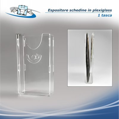 Espositore a tasche da parete per gratta e vinci e schedine in plexiglass 1 tasca