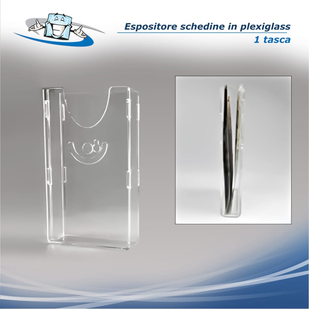 Espositore a tasche da parete per gratta e vinci e schedine in plexiglass 1 tasca