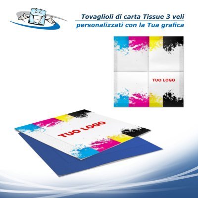 Tovaglioli di carta a 3 veli personalizzati con stampa a 4 colori