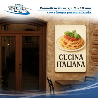 Pannelli con stampa diretta personalizzata a 4 colori inclusa nel prezzo su materiale plastico dimensioni personalizzabili