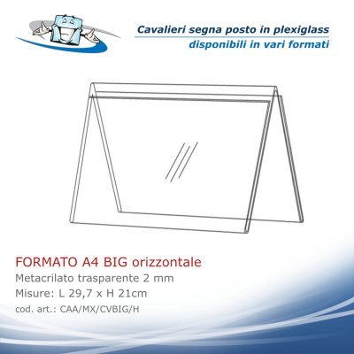 Cavalieri segna nome in plexiglass da tavolo formato A4 big orizzontale