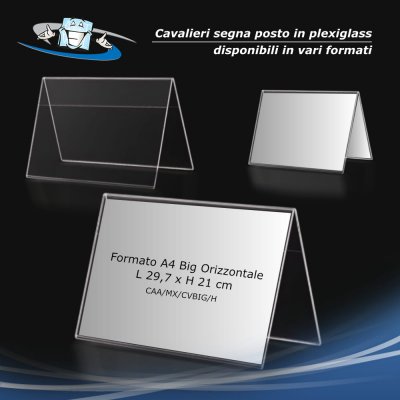 Cavalieri segna nome in plexiglass da tavolo formato A4 big orizzontale