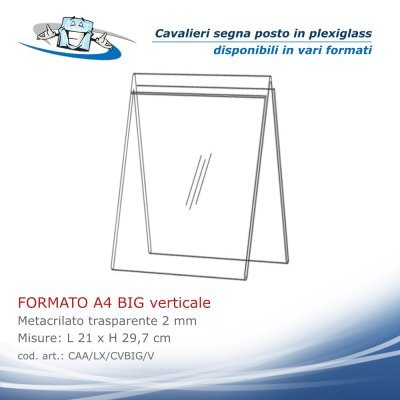 Cavalieri segna nome in plexiglass da tavolo formato A4 big verticale