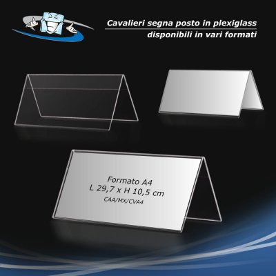 Cavalieri segna nome in plexiglass da tavolo formato A4