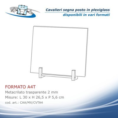 Cavalieri segna nome in plexiglass da tavolo formato A4T