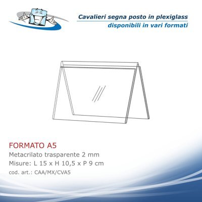 Cavalieri segna nome in plexiglass da tavolo formato A5