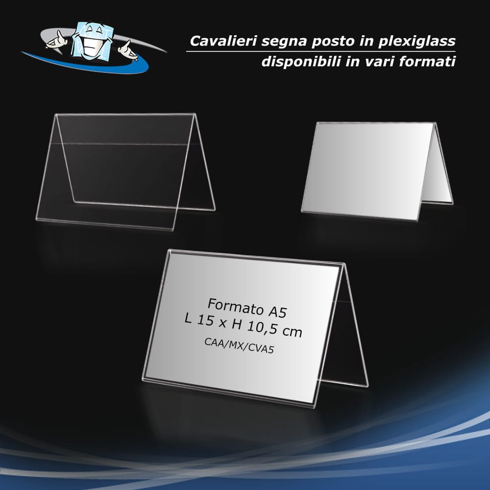 Cavalieri segna nome in plexiglass da tavolo formato A5