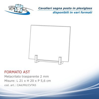 Cavalieri segna nome in plexiglass da tavolo formato A5T