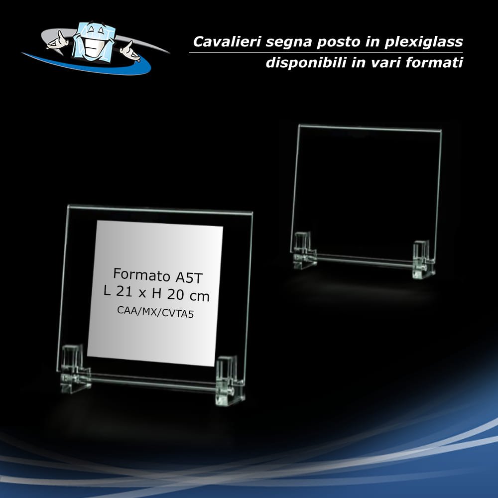 Cavalieri segna nome in plexiglass da tavolo formato A5T