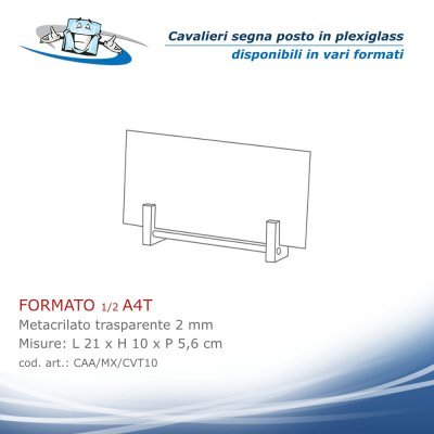 Cavalieri segna nome in plexiglass da tavolo formato 1/2 A4T