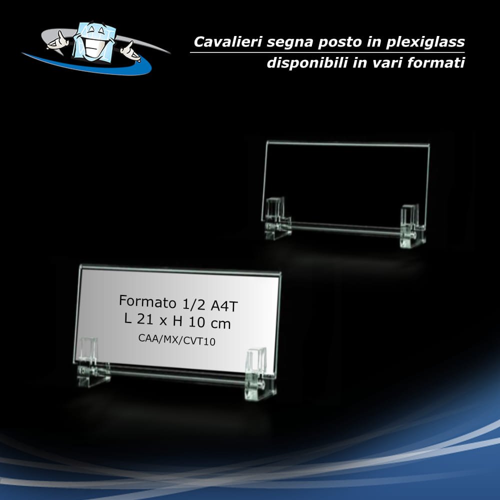 Cavalieri segna nome in plexiglass da tavolo formato 1/2 A4T