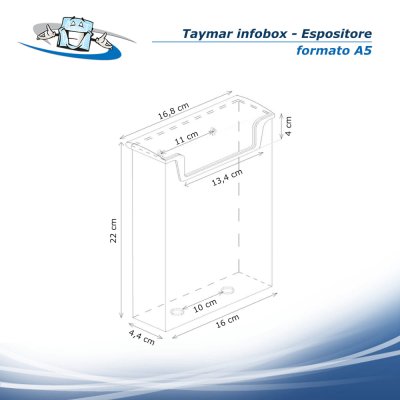 Taymar Infobox - Espositore trasparente per brochure, riviste, depliant formato A5