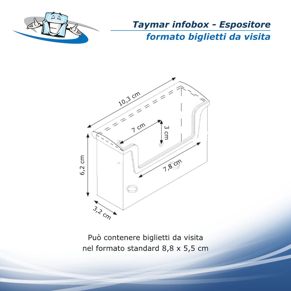 Taymar Infobox - Espositore trasparente per brochure, riviste, depliant formato biglietti da visita