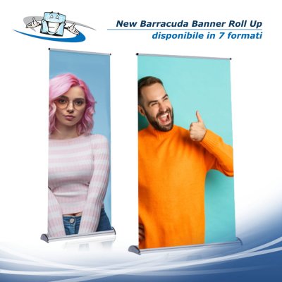 New Barracuda Banner Roll Up monofacciale varie misure regolabile in altezza con personalizzazione inclusa