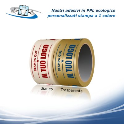 36 pezzi Nastri adesivi personalizzati in PPL L 66 mt x H 5 cm Scotch Ecologico con personalizzazione inclusa