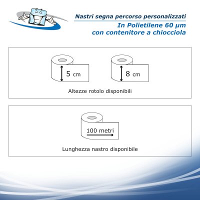 Nastri segna percorso personalizzati con il Tuo logo in Polietilene