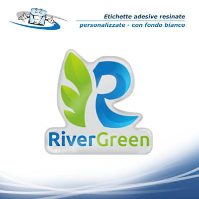 Etichette Adesive Resinate personalizzate con stampa su fondo bianco anche sagomate in varie misure