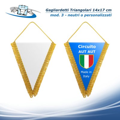 Gagliardetti triangolari 14x17 cm personalizzabili