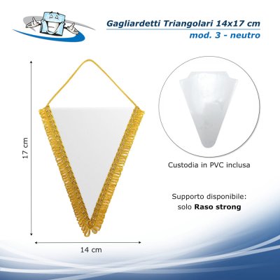 Gagliardetto triangolare 14x17 cm neutro