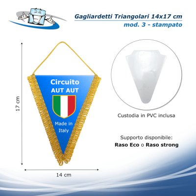 Gagliardetto triangolare 14x17 cm  stampato