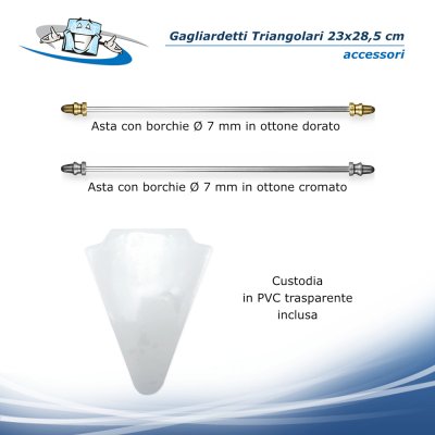 Gagliardetti triangolari 23x28,5 cm personalizzabili accessori