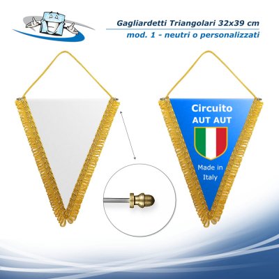 Gagliardetti triangolari 32x39 cm personalizzabili