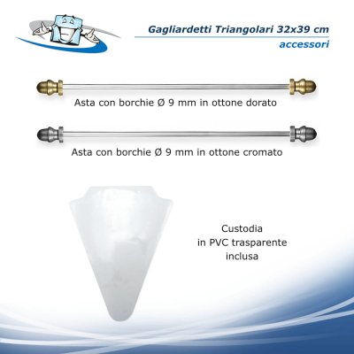 Gagliardetti triangolari 32x39 cm personalizzabili accessori