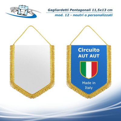 Gagliardetti pentagonali 11,5x13 cm personalizzabili