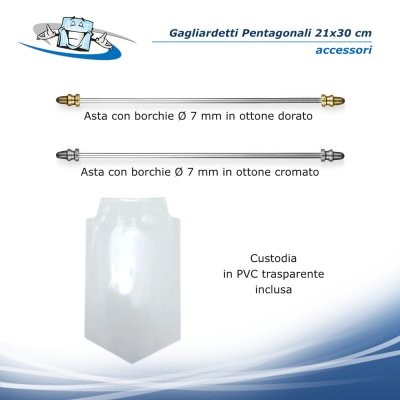 Gagliardetti pentagonali 21x30 cm personalizzabili accessori