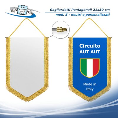 Gagliardetti pentagonali 21x30 cm personalizzabili