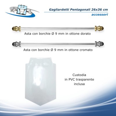 Gagliardetti pentagonali 26x36 cm personalizzabili accessori